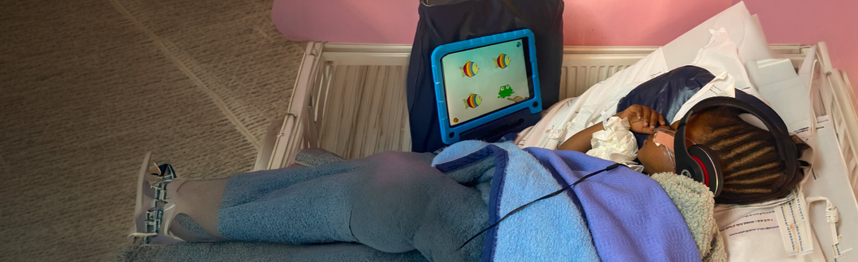 Child learning on an iPad
